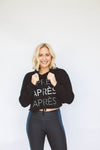 Black Cropped Fleece Hoodie